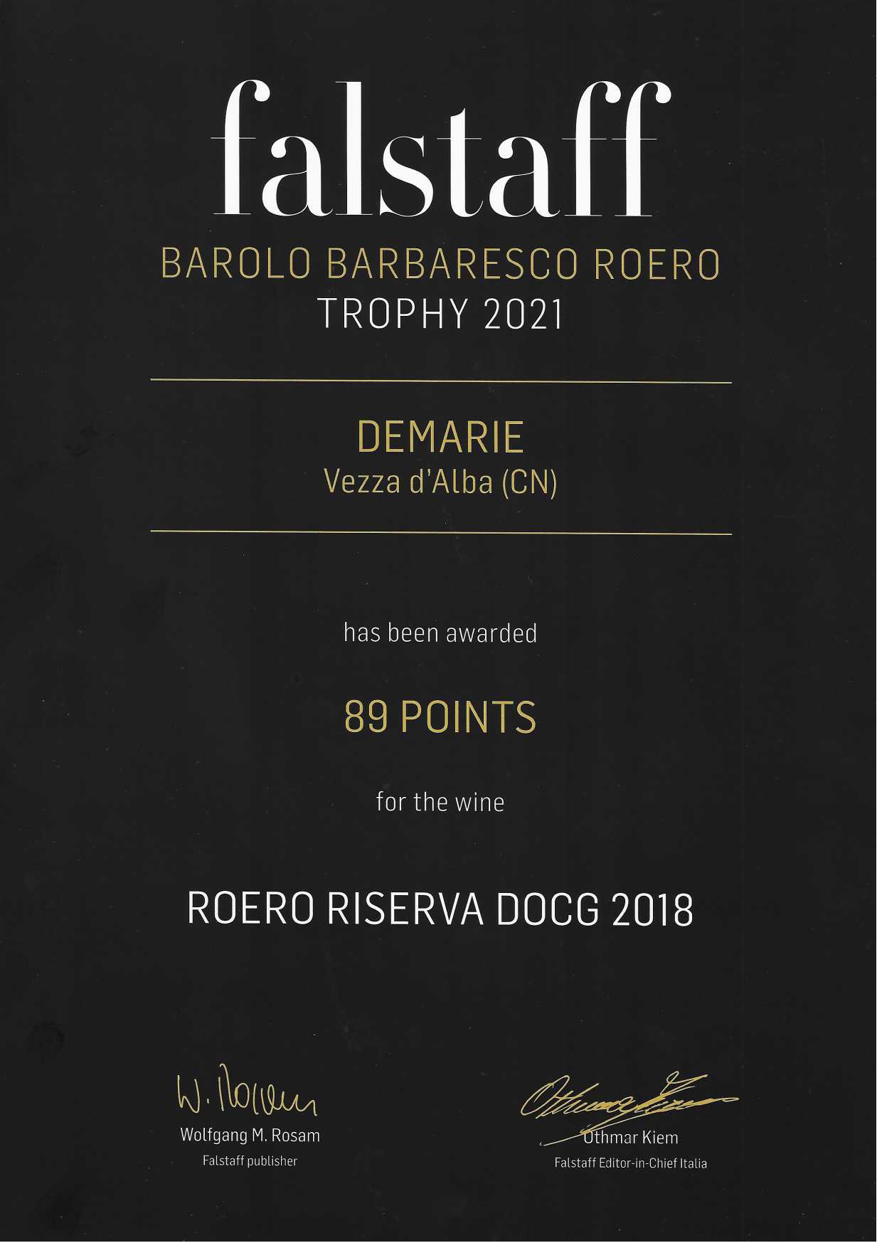 Falstaff 89 pts Roero Riserva 2018_
